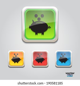 Web moneybox icon square