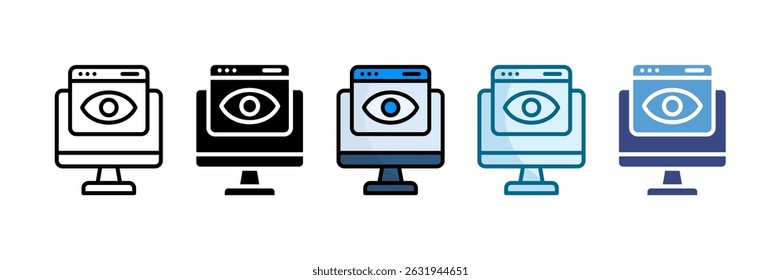 Conjunto de Vários Estilos do Ícone de Monitoramento da Web