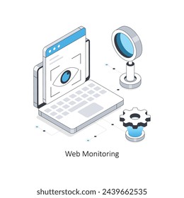 Web Monitoring  isometric stock illustration. EPS File stock illustration.