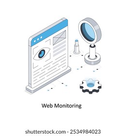 Web Monitoring isometric stock illustration. EPS File stock illustration