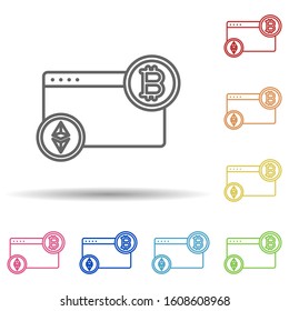 web multi color style icon. Simple thin line, outline vector of cryptocurrency icons for ui and ux, website or mobile application