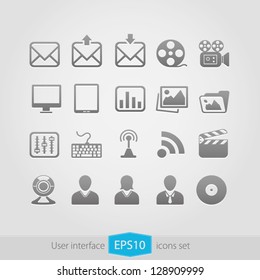 Web multimedia icons set