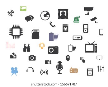Web multimedia icons set
