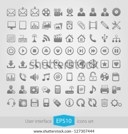 Web multimedia icons set