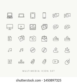 Web Multimedia Icons Set Vector