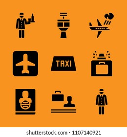 web, national, trolley and identification icon set. Vector illustration for web and design.