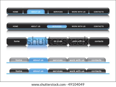 web navigation bar blue template stock vector royalty free