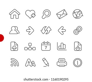 Web Navigation Icons // Red Point Series - Vector Line Icons For Your Digital Or Print Projects.