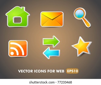 Web Navigation Icons set, vector