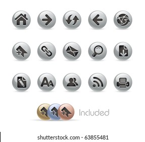 Web Navigation // Metal Round Series --- It includes 4 color versions for each icon in different layers---