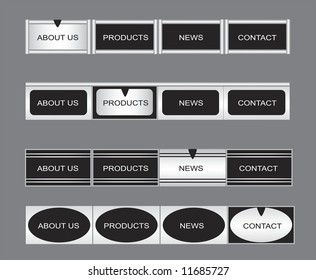 web navigation templates buttons, vector (easy to edit text and order)