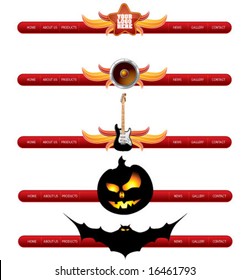 Web navigation templates. Vector elements for design.