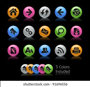 Web Navigation Vector Icons  / The file Includes 5 color versions in different layers.