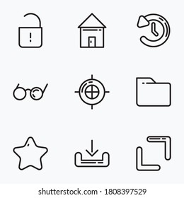 Web navigations icons set line with white background - vector
