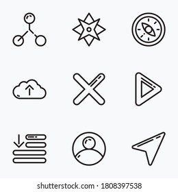 Web navigations icons set line with white background - vector