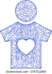 Web net boyfriend vector icon. Flat 2d carcass created from boyfriend pictogram. Abstract carcass mesh polygonal boyfriend. 