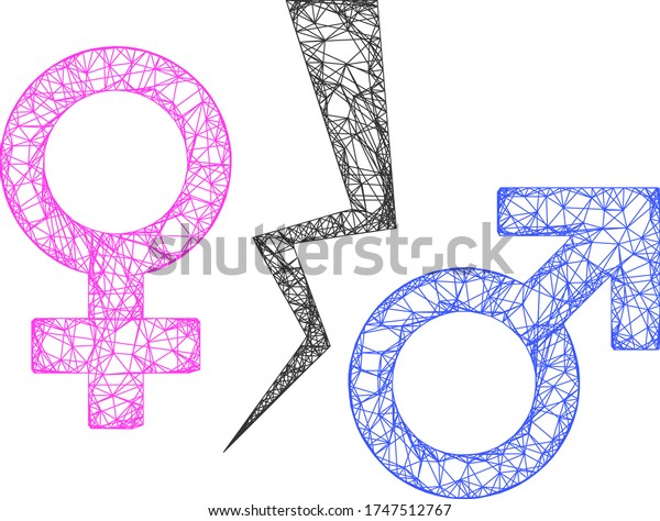 Web net divorce symbol vector icon. Flat 2d\
carcass created from divorce symbol pictogram. Abstract frame mesh\
polygonal divorce symbol. 