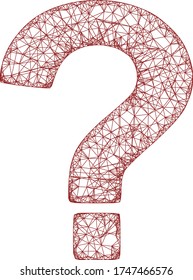 Icono de vector de pregunta de red web. Cáscara plana 2d creada a partir del pictograma de pregunta. Resumen de la malla de la canal malla pregunta poligonal. Malla 2D de la canal neta en formato EPS vectorial, sobre fondo blanco.