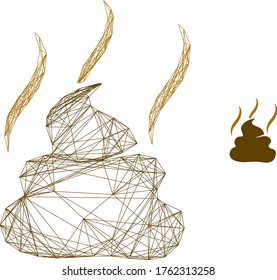 Web net shit smell vector icon. Flat 2d carcass created from shit smell pictogram. Abstract carcass mesh polygonal shit smell. Net carcass 2D mesh in vector format, on a white background.