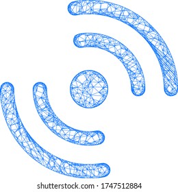 Web network air cooler rotation vector icon. Flat 2d carcass created from air cooler rotation pictogram. Abstract carcass mesh polygonal air cooler rotation.