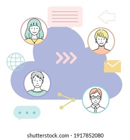 web network icon illustration set