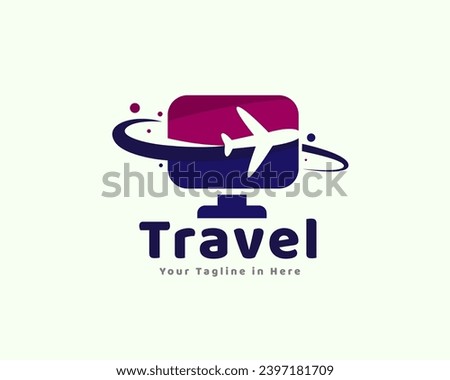 web network travel plane logo design template illustration inspiration