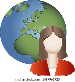 Web network user. Vector Icon.