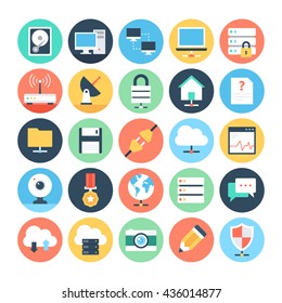 Web and Networking Flat Vector Icons 1
