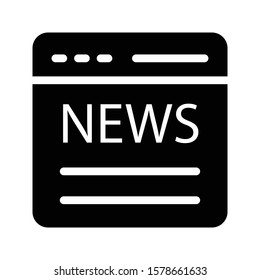 web news vector glyph flat icon 