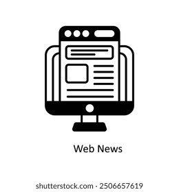 Web News vector  solid Icon Design illustration. Smart Home and Technology Symbol on White background EPS 10 File