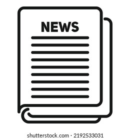 Web newspaper icon outline vector. News paper. Page press