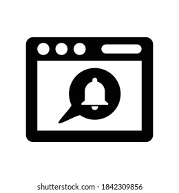 Web notification icon.online,alert (vector illustration)