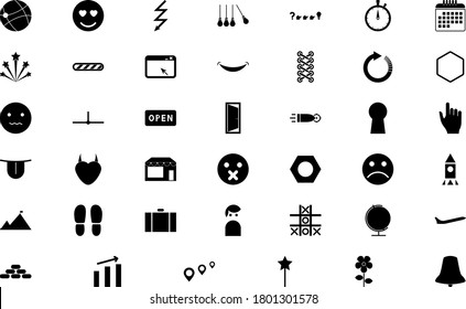 Web objects different black color set solid style