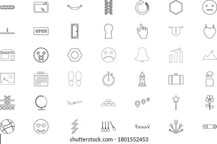Web objects different black color set outline style