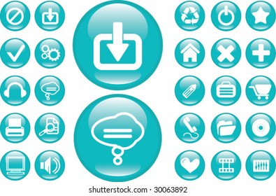 web, office, business, application, software, interface, internet black glossy square buttons, icons, signs set