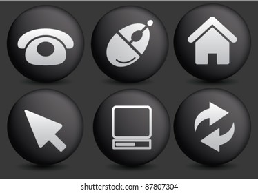web, office, business, application, software, interface, internet black glossy square buttons, icons, signs set
