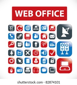 web office buttons, icons, signs, vector illustrations