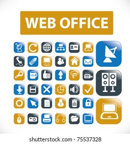 web office buttons, vector