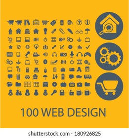 web, office, internet, design, calendar, presentation, phone, library, books, briefcase, computer, team, chat, pencil, printer, workplace, time illustrations, icons, signs, concept vector set