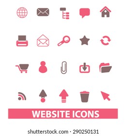 web, office, internet, design, calendar, presentation, phone, library, books, briefcase, computer, team, chat, pencil, printer, workplace, time illustrations, icons, signs, concept vector set
