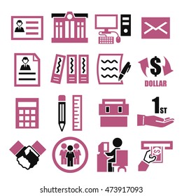 web office, supplies, company icon set