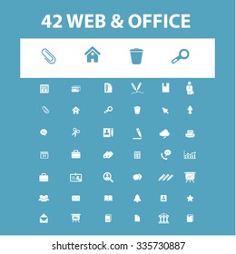 web office, supplies, freelance icons, signs vector concept set for infographics, mobile, website, application
