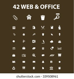 web office, supplies, freelance icons, signs vector concept set for infographics, mobile, website, application
