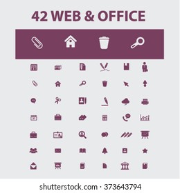 web office, supplies, freelance icons, signs vector concept set for infographics, mobile, website, application
