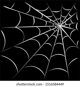 Web on black backgrounder. Vector illustration.