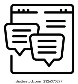 Web online chat icon outline vector. Kol opinion. Social media