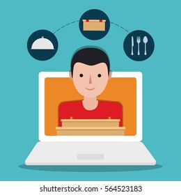 web or online food delivery related icons image vector illustration design 