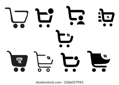 web online  shopping icon set vector design for ui, ux design online marketing, mobile apps, web application  