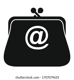 Web-Online-Geldbeutel-Symbol. Einfache Illustration der Web-Online-Vektorillustration für Webdesign einzeln auf weißem Hintergrund