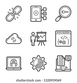 Web and Online Work Line Vectors Pack 